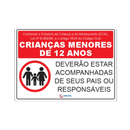 Placa Criança Menores de 12 Anos - 36x26