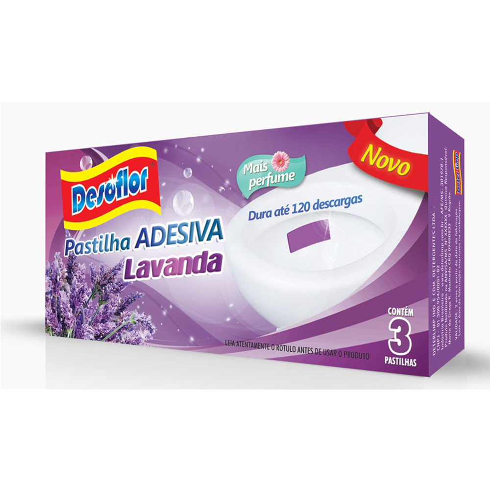 Pastilha Adesiva Desoflor Lavanda - 3 Unid