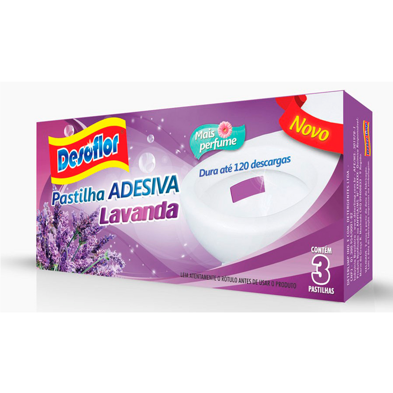 Pastilha Adesiva Desoflor Lavanda - 3 Unid