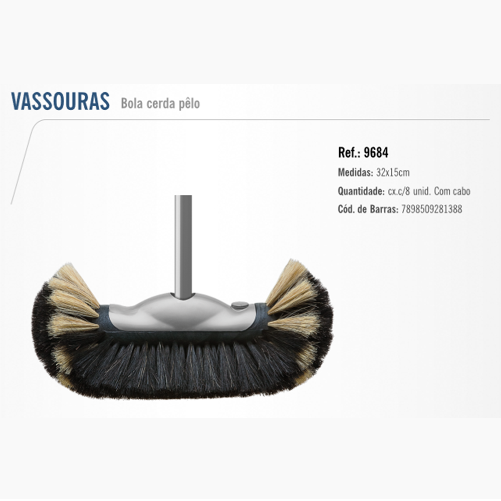 Vassoura De Pelo Bola Esp. Bett C/ Cabo - 9684