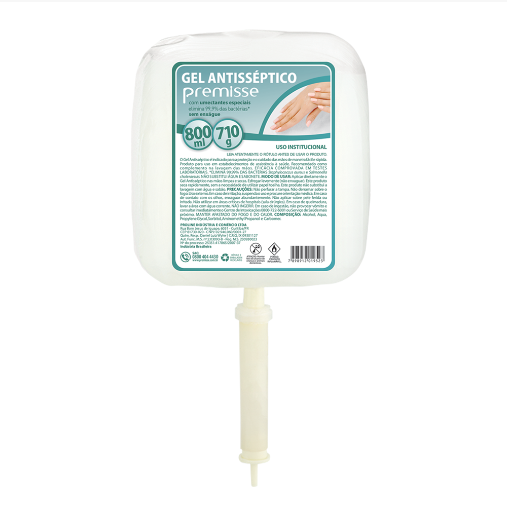 Álcool Gel 800 Ml Sachet 70%