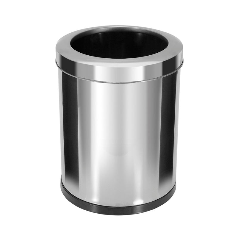 Lixeira Em Aço Inox C/Aro Inox 13