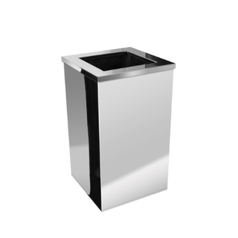 Qi5 - Lixeira Quadrada Com Aro Em Aço Inox 50L