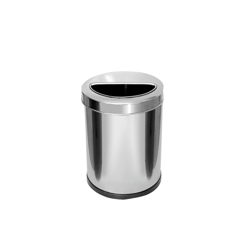 Lixeira Em Aço Inox Com Aro Meia Lua 13