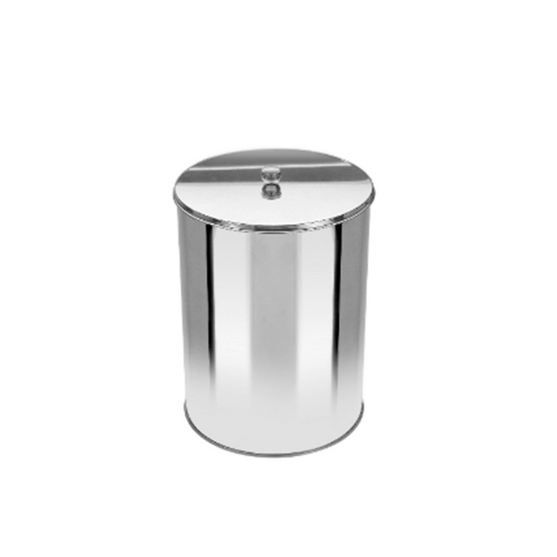 Or2 - Lixeira Office Com Tampa Em Aço Inox 7L