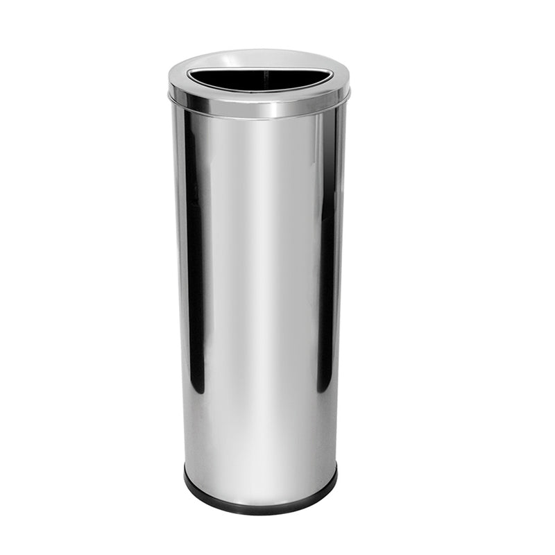 Lixeira Em Aço Inox Com Aro Meia Lua 30L