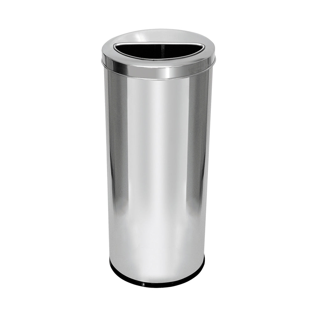 Lixeira Em Aço Inox Com Aro Meia Lua 50L