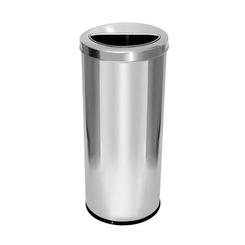 Lixeira Em Aço Inox Com Aro Meia Lua 50L
