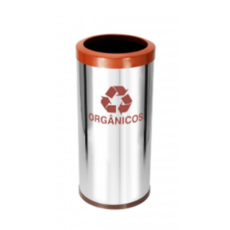 Lixeira Em Aço Inox Com Aro Plástico 50L Js - C54