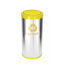 C41 Lixeira Aço Inox Ctamp Meia Esfera Plast 22L