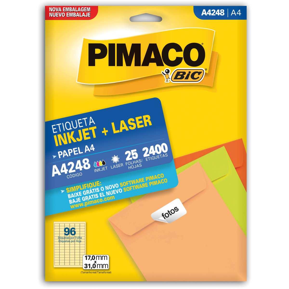 Etiqueta Pimaco 17 X 31 C/2400 25 Fls