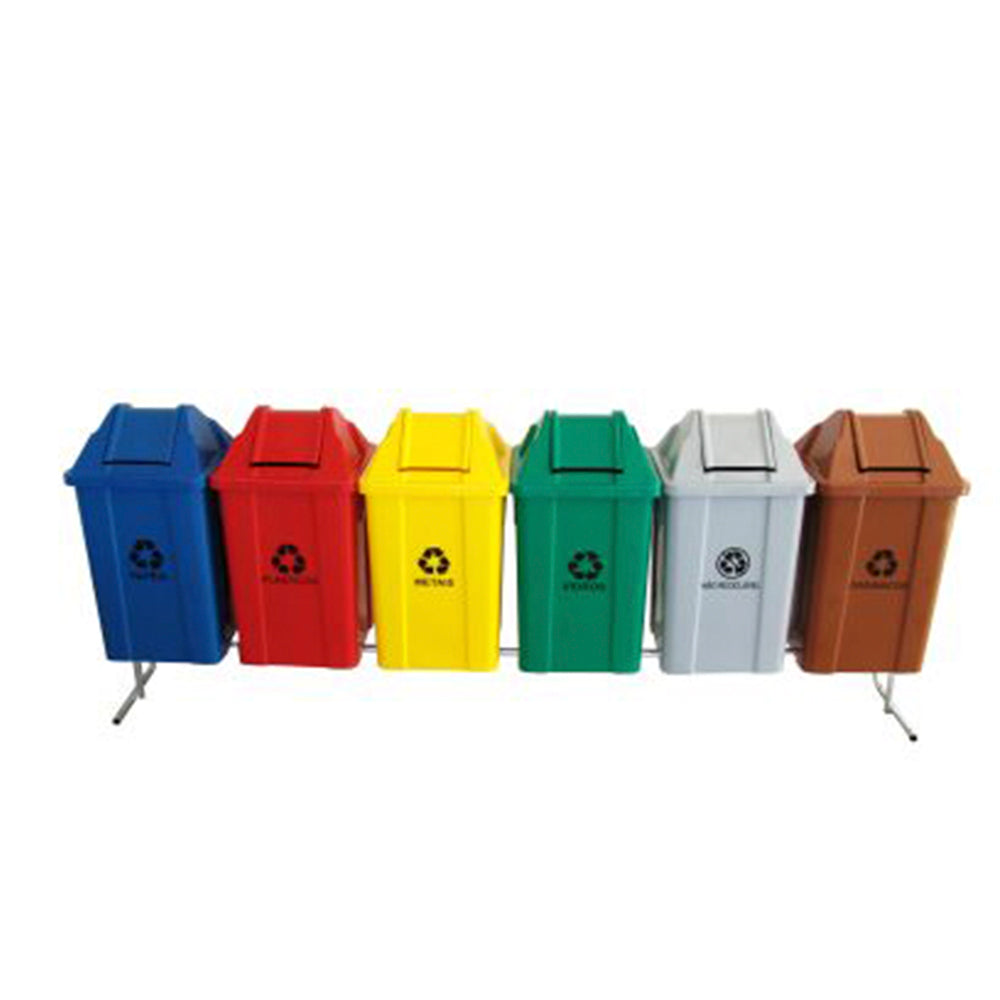 Conjunto Para Coleta Seletiva 100L Com 6 Lixeiras