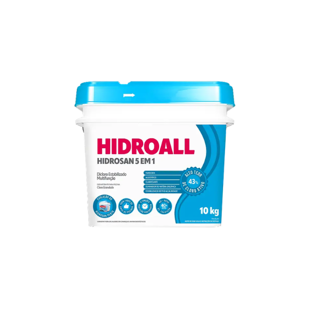 Cloro Hidroall Hidrosan 10kg% 5x1 Funçoes - 10kg