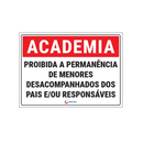 Placa Academia Proibido Menores - 36x26