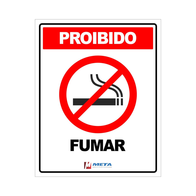 Placa Proibido Fumar - 20X25