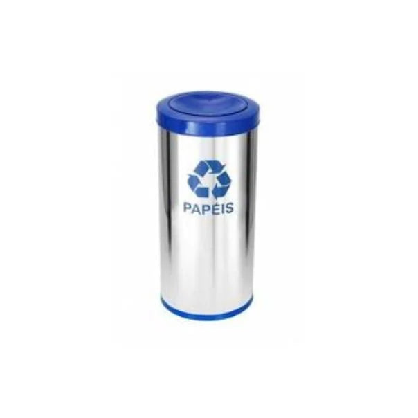 Lixeira Em Aço Inox Com Tampa Meia Esfera Pintada 50L