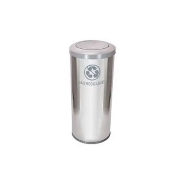 Lixeira Em Aço Inox Com Tampa Meia Esfera Pintada 50L