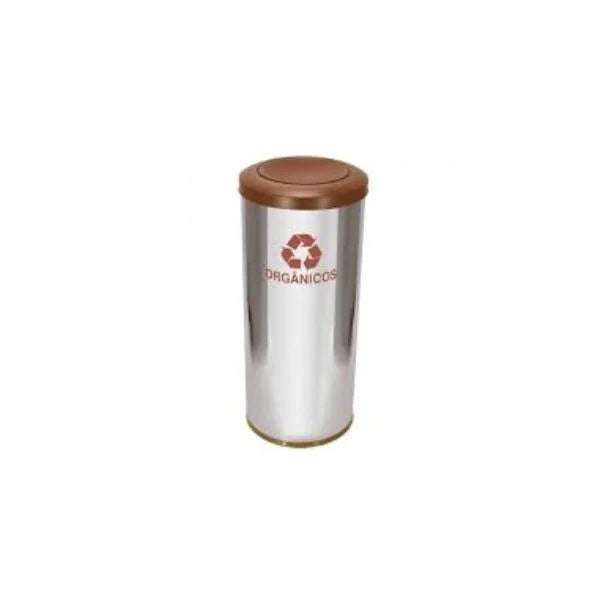 Lixeira Em Aço Inox Com Tampa Meia Esfera Pintada 50L