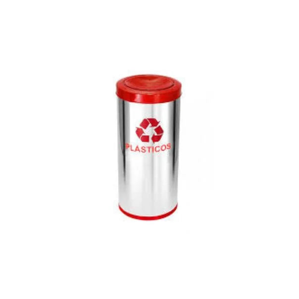 Lixeira Em Aço Inox Com Tampa Meia Esfera Pintada 50L