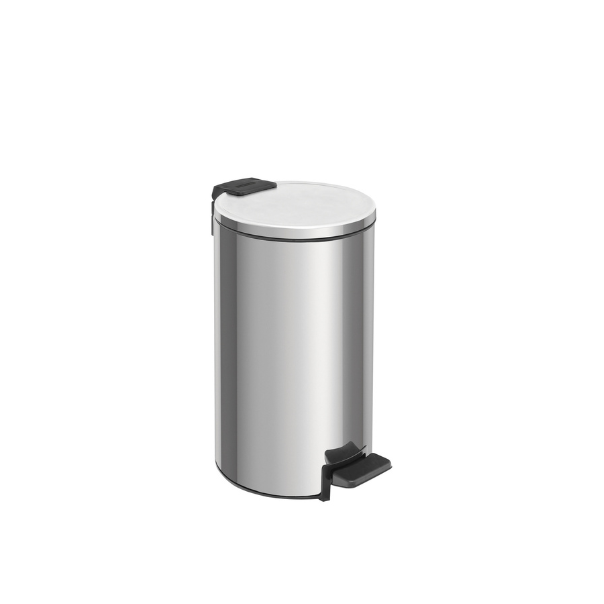 lixeira inox c/ pedal Tramontina c/ acabamento polido e balde interno removível 20l