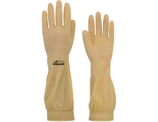 Luva Latex Volk Punho Longo Tam P
