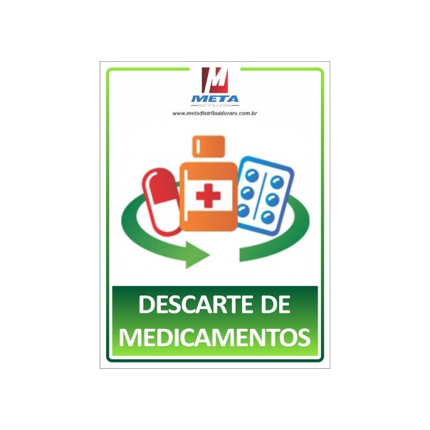 Adesivo para Lixeiras 15x20cm - Descarte de Medicamentos