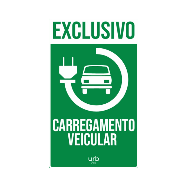 Placa Carregamento Veicular 50x30