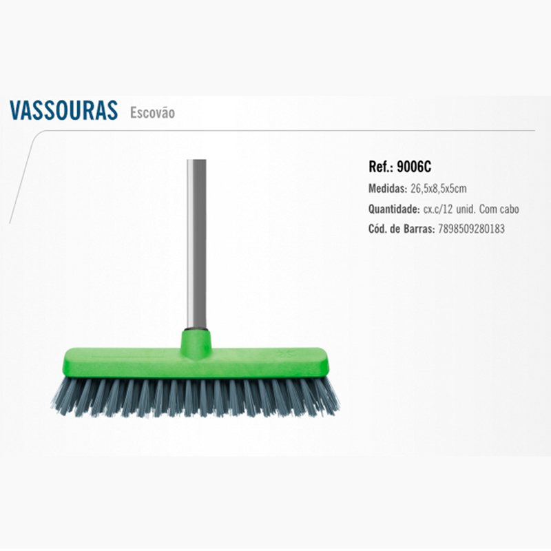 Vassoura Escova Chão Bettanin S Cabo 30 Cm - 9006C