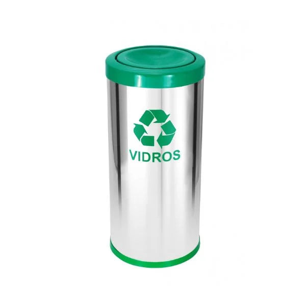 C41 Lixeira Aço Inox Ctamp Meia Esfera Plast 22L