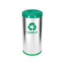 C41 Lixeira Aço Inox Ctamp Meia Esfera Plast 22L