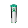 C42 Lixeira Aço Inox C Tamp Meia Esfera Plast 30L