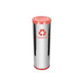C42 Lixeira Aço Inox C Tamp Meia Esfera Plast 30L
