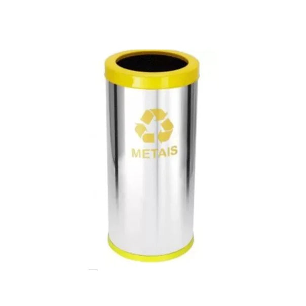 Lixeira Em Aço Inox Com Aro Plástico 22L Js - C43