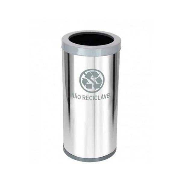 Lixeira Em Aço Inox Com Aro Plástico 22L Js - C43