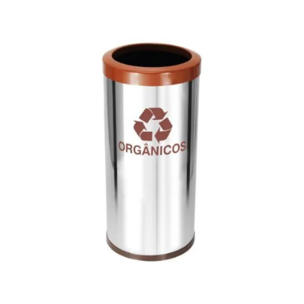 Lixeira Em Aço Inox Com Aro Plástico 22L Js - C43