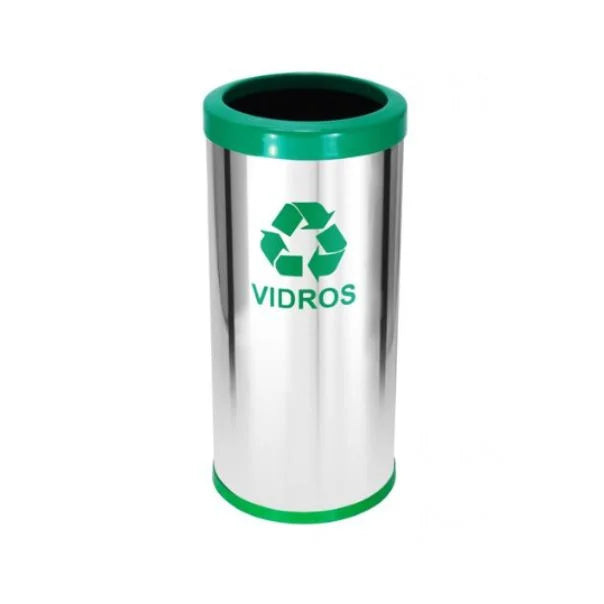 Lixeira Em Aço Inox Com Aro Plástico 22L Js - C43
