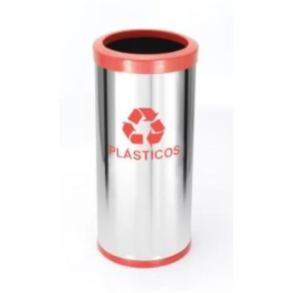 Lixeira Em Aço Inox Com Aro Plástico 22L Js - C43