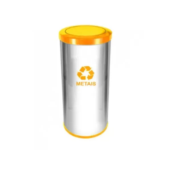 C53 Lixeira  Aço Inox C Tamp Meia Esfera Plast 50L