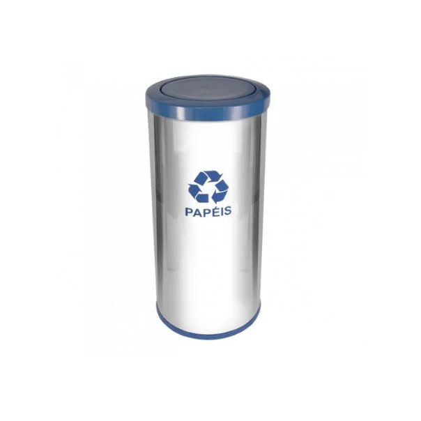 C53 Lixeira  Aço Inox C Tamp Meia Esfera Plast 50L