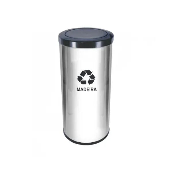 C53 Lixeira  Aço Inox C Tamp Meia Esfera Plast 50L