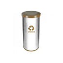 C53 Lixeira  Aço Inox C Tamp Meia Esfera Plast 50L