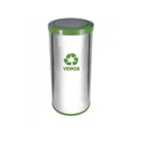 C53 Lixeira  Aço Inox C Tamp Meia Esfera Plast 50L