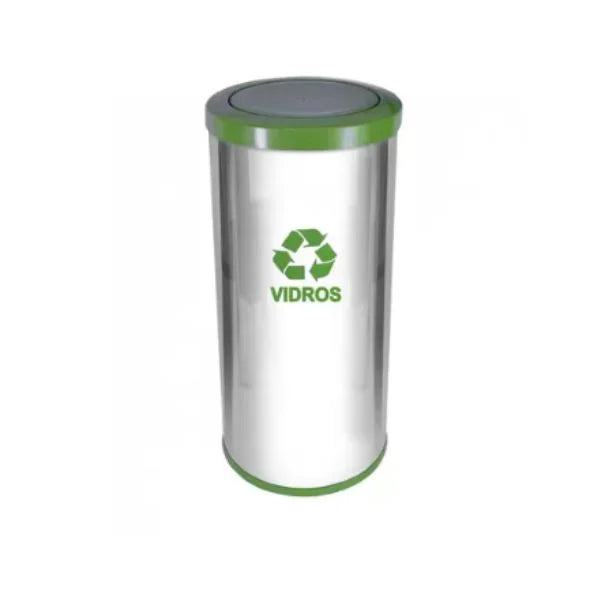 C53 Lixeira  Aço Inox C Tamp Meia Esfera Plast 50L