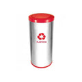 C53 Lixeira  Aço Inox C Tamp Meia Esfera Plast 50L