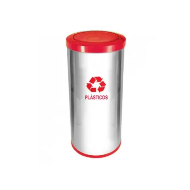 C53 Lixeira  Aço Inox C Tamp Meia Esfera Plast 50L