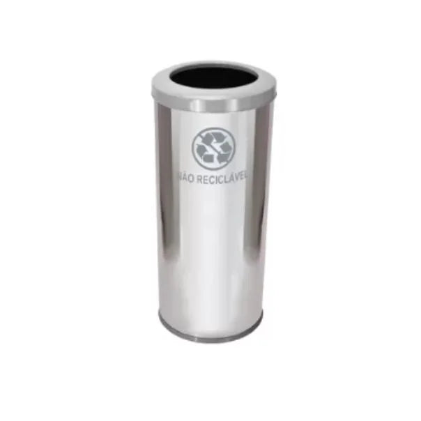Lixeira Em Aço Inox Com Aro Plástico 50L Js - C54