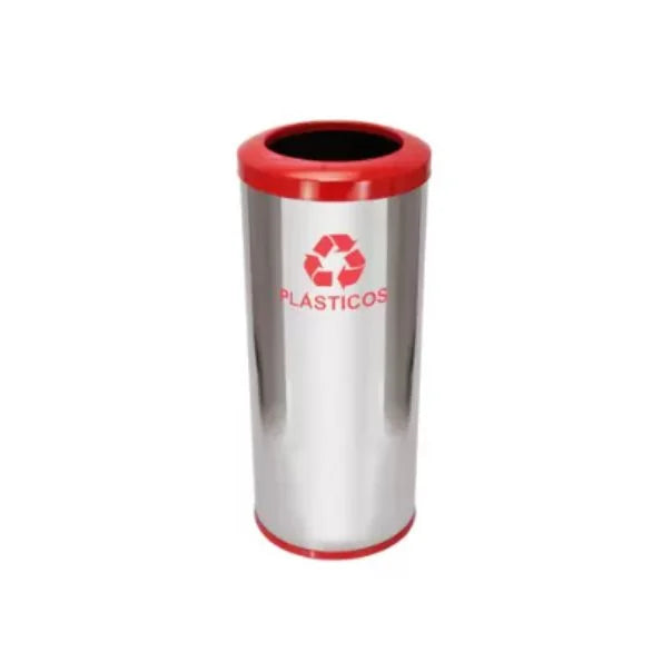 Lixeira Em Aço Inox Com Aro Plástico 50L Js - C54