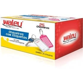 Chaveiro C/25 + 25 Etiquetas Cores - Waleu
