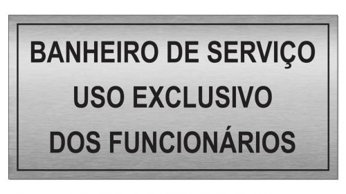 Placa De Inox - Banheiro De Serviço 15X5