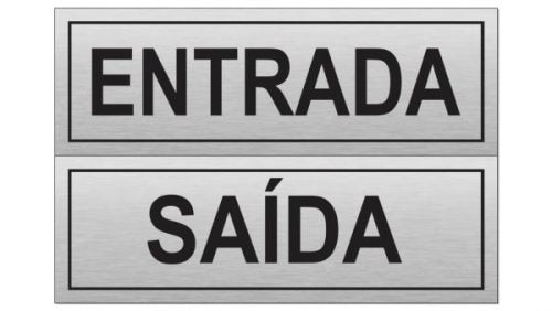 Placa De Inox - Entrada / Saida 15X5